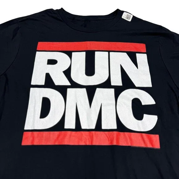 NEW RUN DMC Hip Hop Rap Box Band Logo Men's Black SS T-Shirt, Size 2XLT - Picture 3 of 6